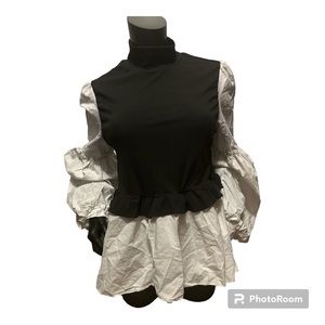 SHEIN Curve peplum dress shirt